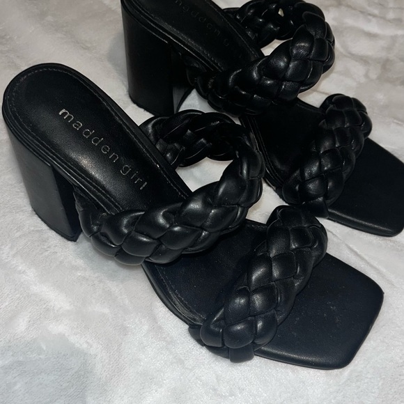 Madden Girl Black Braided Strap Heels - Picture 5 of 5